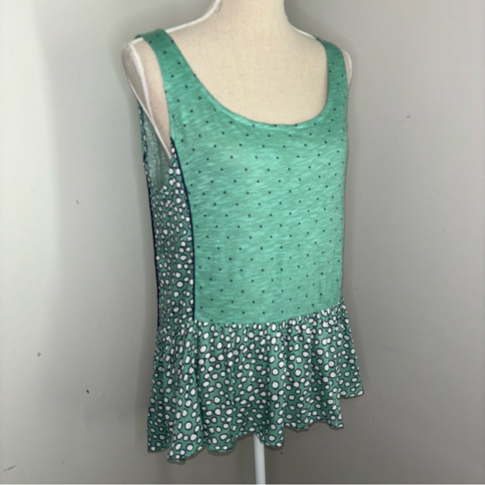 Anthropologie Green Polka Dot Tank Top